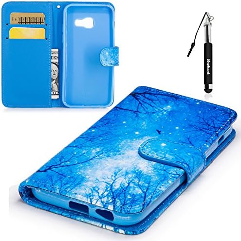 Case for Samsung Galaxy A3 2017,Phone Case for Samsung A3 2017,Huphant High Quality Leather Wallet Phone Case Cover Cute Animal Pattern Design Panda Dog Lion Flower Cat Monkey Owl Forest Corji Magnetic Closure Book Style Flip Case Ultra Slim Heavy Duty Shockproof With Credit Card Slots Holder Money Pouch Silicone TPU Inner Protective Bumper Wrist Strip Protective Stand Leather Phone Case for Samsung Galaxy A3 2017 + 1 Black Retractable Dust Plug Stylus Pen-Forest