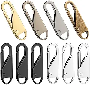 G MALL Set of 10 Pieces Portable Zipper Pull Replacement, Detachable Zipper Pull Tabs for Luggage | Clothing | Jackets | Backpacks | Shoes | Purse | Duffel Bags Etc (No Need Machine)