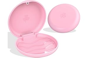 ARGOMAX Aligner and Retainer Case - 2 Piece Mouth Guards Travel Cases, Braces Box, Orthodontic Box - Pink.