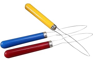 HEALLILY Enfile Bouton 3pcs - Aide à La Boutonnage Et Fermeture ÉClair Pour Manteau, Chemise, Mobilité RéDuite - PoignéE Plastique, Acier Inoxydable, Rouge, Jaune, Bleu