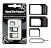 Produktbild Sim Karten Adapter Universal 4 in 1 Set mit Nadel Handy Tablet Nano Micro Standart Kartenleser für Smartphone Apple Iphone 7 oder 7 plus