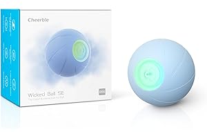 Cheerble Ball Interaktives Hundespielzeug Ball, Wicked Ball Hund, Selbstbewegendes Hundespielzeug Beweglich mit 3 Interaktiven Modi, Selbstrollender Ball Hunde Interaktiver mit LED-Leuchten, Blau