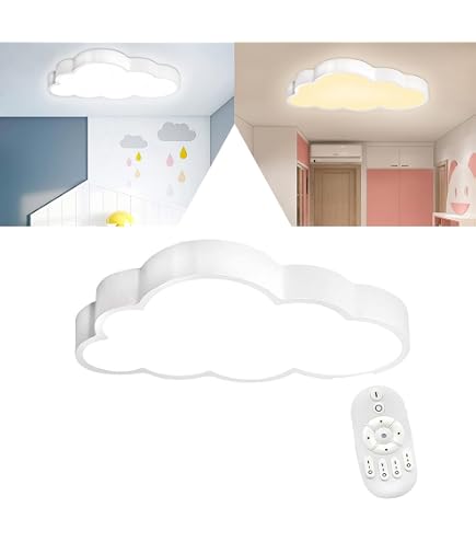 Plafonnier LED Nuage Enfant 42W - Dimmable Et Réglable En Couleur (3000-6500K) - Télécommande - Pour Chambre, Salon - 52cm