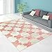 Produktbild Teppich Modern Designer Wohnzimmer Schlafzimmer Läufer Inspiration Grid Vintage Pastell Rosa Blau NEU, Größe in cm:120 x 170 cm;Farbe:Pink