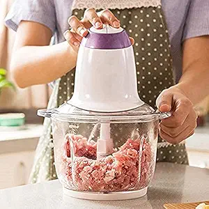 YAKINAM electric stackable chopper meat grinder for electric food chopper electric chopper for kitchen onion garlic fruit vegetable chopper electric appliances kitchen gadgets 2.0Lt,300W (Multi color)