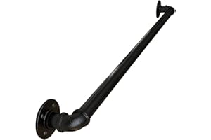 JIAJULASHOU123 Pasamanos Baranda de Escalera de Tubo de Hierro Forjado Pasamanos De Escalera Interior Exterior de Estilo Industrial Antideslizante Barandilla Metal Negro,Tamaño Personalizable (70CM)