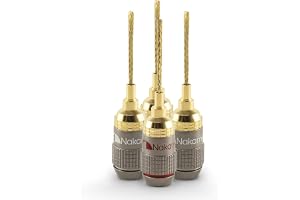 Nakamichi FanLock Excel Series 24K guldpläterad 2mm flexibel stiftkontakt 10 AWG - 18 AWG 4mm för Högtalarkabel, Hi-Fi, hemma