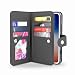 Produktbild Gear Beast iPhone X Geldbörse Fall, Flip Cover Dual Folio Fall PU-Leder Schutz Hülle Slim 7 Kartenfächern, inkl. ID Holder-Innentaschen Wristlet für Damen und Herren mit Bonus Displayschutzfolie grau