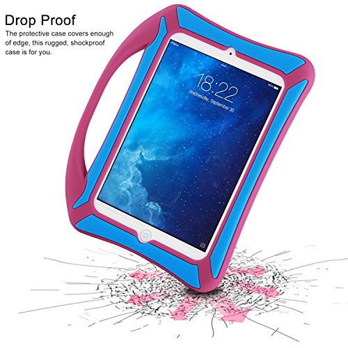 iPad Mini Hülle,Vakoo (Armor Series) Silikon Stoßfest Kinderfreundlich Kinder Schutzhülle Case Etui Tasche mit Handgriff Handle für iPad Mini 3/2/1, Rosa - 6