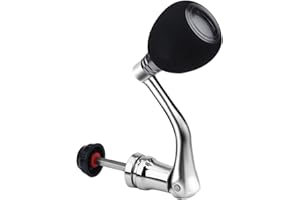 QIILU Poignée De Moulinet Pêche Bouton ROF Punce en Métal à Bras Bascule pour Le Remplacement du Roon(Sier Large pour 4000 & 5000 6000) carrete de Pesca,manivelle de Moulinet