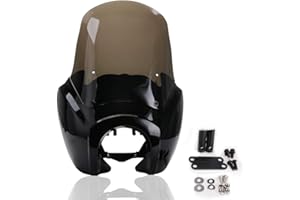 ‎PACEWALKER Smoke & Black Tall Verkleidung Windschutzscheibe Club Style Kit für Harley-Davidson Dyna, Super Glide T-Sport FXDXT, FXR