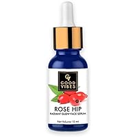 Good Vibes Radiant Glow Face Serum - Rose Hip - 10 ml - Light Weight Hydrating Formula for Skin Brightening - Treats…