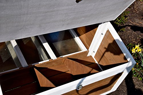 dobar 23034FSC Großer dekorativer Hühnerstall oder Kleintierstall XL mit Freigehege und 3er-Legebox, 180 x 90 x 145 cm, weiß-braun-schwarz - 6