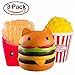 Produktbild DOTBUY Squishies Spielzeug, Squishies Slow Rising Charme Stress Relief Spielzeug Schlüssel Ketten Charms Kinder Spielzeug Dekor Geschenk (Pommes + Burger Katze + Popcorn)