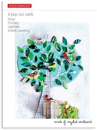 Set of 4 Popout Cards Dove, recycled cardboard 3D greeting cards, to be assembled