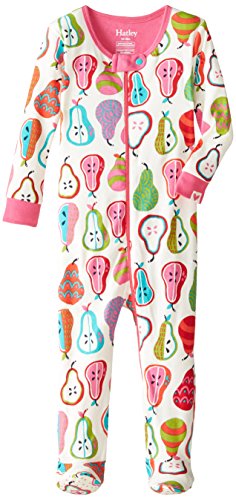 Hatley Baby-Girls Infant Footed Coverall -Harvest Pears Pyjama Set, White, 9-12 Months (Manufacturer Size:6-12 Months)