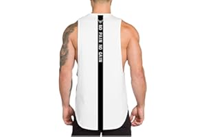 WAZZAP Homme NO Pain NO Gain Musculation Débardeurs Gym Bodybuilding Tank Top Sport Stringer Fitness sans Manches T-Shirt
