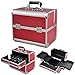 Produktbild Yaheetech Kosmetikkoffer Schminkkoffer Beautycase Multikoffer Angelkoffer Aluminium 31x 20 x 28cm (Rosa Crocodile)