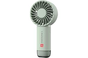 Portronics Toofan Mini 2 Rechargeable Personal Hand Fan with 4000mAh Battery, Up to 6000 RPM High-Speed Airflow, 5 Speed Levels, BLDC Motor, Type-C Charging, For Travel, Office, Makeup & Outdoor