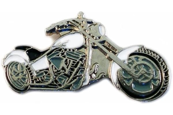 Badge à bascule en métal blanc pour moto Chop Moto