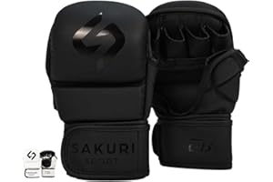 SAKURI MMA Sparring Gloves, Maya Hide Leather, Grappling Martial Arts Training Mitts, Cage Fighting Combat, Muay Thai, Kickboxing, Boxing