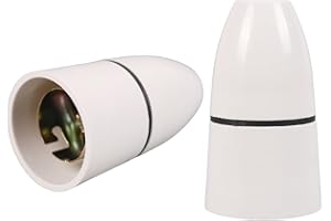 XICIKI B22 Bayonet Cap Ceiling Lamp Bulb Holder, Ceiling Pendant Light Fitting, Light Bulb Bayonet Light Pendant Un-Switched Light Fitting Holder for Ceiling Mount, Chandelier, Hanging, Wall Mount, White