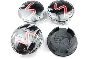 QQY 4 Pezzi Coprimozzi Coprimozzo, per BMW Mini Cooper S Coupe Jcw F56 F60 R50 R52 R53 54mm Auto Emblema Hub Wheel Centre Caps Sticker Decorativa Accessori