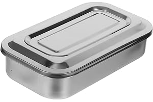 FOMIYES Vassoio Sterilizzatores in Acciaio Inox Da 8 Pollici Con Coperchio Per Strumenti Medici E Manicure, Vassoio Argento Per Conservazione E Disinfeziones