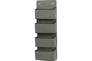 Minnhua Organizer da Appendere con 4 Scomparti, Armadio Bagno con 2 Ganci, Portaoggetti con 4 Scomparti, Organizer Porta per Porta Bagno Asilo Nido Soggiorno Camera da Letto (Grigio)