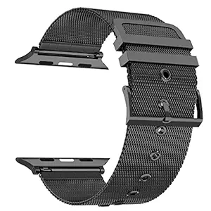 SHAFIRE Stainless Steel Strap for Smart Watch,Compatible with Apple Watch Belt 42/44mm,Quick Release Watch Belt for Men (42/44MM, Black)