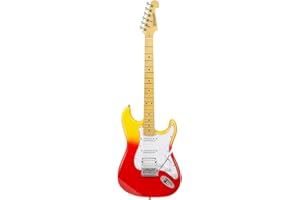 Bullfighter Electric Guitar Single ST Electronic Guitar Set Adult Professional beginner Guitar Bag (Red)…