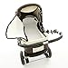 Chilly Kids iCaddy Pram & Pushchair Travel System (car seat, raincover, mosquito net, beverage tray, changing pad) 03 Black & White Flowers