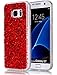Produktbild Samsung Galaxy S7/G930F/S7 Duos Hülle Glitzer [Rot] ISENPENK Durchsichtig Samsung Galaxy S7/G930F/S7 Duos with dual-SIM Hülle Silikon Transparent,Ultra Slim TPU Liquid Glitter Glänzend Bling Fließen Flüssig Flüssigkeit,Schutzhülle Muster Handy Hülle Tasche