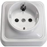 Fontini BF BF-18 &ndash; Base Socket Schuko Surface 16A White Bag