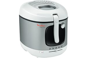Moulinex Friteuse à huile, Cuve 3 L, Revêtement antiadhésif, Thermostat, Minuteur, Voyant lumineux, Tamis filtrant breveté, F