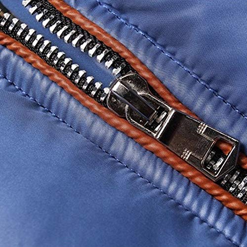 KPPONG Herren Jacke Ubergangsjacke Wintermütze Herren Daunenjacke Verdickung Windbreaker Kapuzenjacke Winterjacke Abnehmbare Baumwolljacke Gepolsterten Mantel(Blau,X-Large)