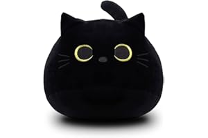 Kiuiom Gato Negro Kawaii, Cojín De Peluche Animal, Almohada Felpa 25CM
