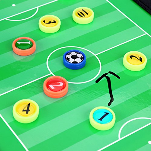 Professional Fußball Taktikmappe Taktiktafel Fußball Coach-Board mit Stifte, Radiergummi, Magneten - 4