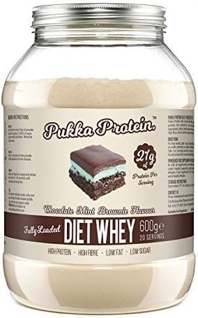PUKKA PROTEIN – Delicious Diet Whey Protein Powder – Chocolate Mint Brownie Flavoured Low Fat, High Protein Shake – Easy to Mix Slim Shake for Women or Men Looking to Build Lean Muscle – Fully Loaded with Acai Berry, CLA, Flaxseed, Green Coffee Bean, Green Tea, Inulin, L-Glutamine and more.