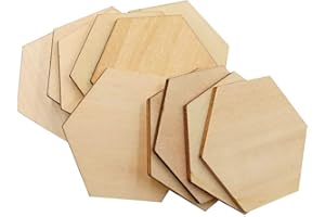 SUPVOX Tranche de Bois Brut Hexagone de Bois Naturel Embellissement Bricolage Artisanat pour Mariage Anniversaire 50mm 50 Pièces