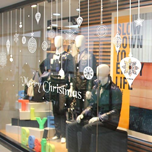 Christmas Series Creative Personality Living Room Bedroom Window Glass Store Self-adhesive Decorative Stickers Pure White Love Strap Wall Stickers 60 * 90 Cm