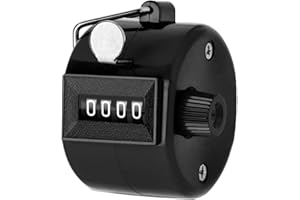 FUZVOL 4 Digit Tally Counter Hand Colour Counters Mechanical Palm Click Counter Handheld Golf Counter for Sport Counting Scoring, Black