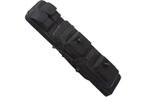 QMZDXH 85/100/120Cm Gewehrtasche, Lang Waffentasche Gun Bag Futteral Mit Pouches Compartments Gewehrfutteral Für Gewehr Groß Militär Jagd Flinte Black,120CM