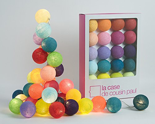 Lichterkette Tao Tong mit 20 Lampions, La Case de Cousin Paul Fairy Lights, Cotton Ball Lichtkugeln