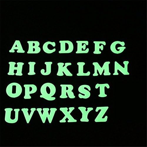 MSAI 26PC/ Pack a Total of 3 Packages Luminous Sticker Glow in Dark Fluorescent Easy Peel and Luminous 3D Letter Sticker for Wall and Baby Kids Room (Luminous letter sticker)