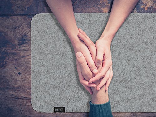 Tischsets aus 4mm Filz für 4 Personen Graumeliert. Sonderposten (vergünstigte B-Ware leichte Mängel) - 5