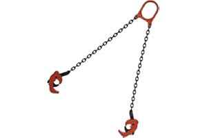 Leapiture Sollevatore per fusti a catena con 2 ganci Robusto strumento per catene di sollevamento per fusti industriali Accessori industriali stabili e pratici