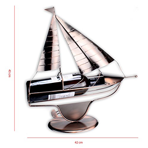 Weinflaschenhalter Modell „Sailor“ in edler Kupferoptik 43cm x 42cm x 9cm - 2