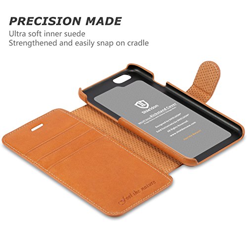 iPhone 6s Case, iPhone 6s Leather Case, SHIELDON [Lifetime Warranty] Folio Leather Wallet Case with [Kickstand] [Card Slots] [Magnetic Closure] Flip Book Cover Case for iPhone 6/6s, Brown (4.7 inch)