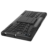 WindCase Xperia XZ Premium Hülle, Outdoor Dual Layer Holster Armor Tasche Heavy Duty Defender Schutzhülle mit Ständer Case für Sony Xperia XZ Premium Schwarz - 